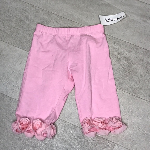 Reflectionz Girls Capris Sz 4 Pink Rosettes Rose - Picture 1 of 7